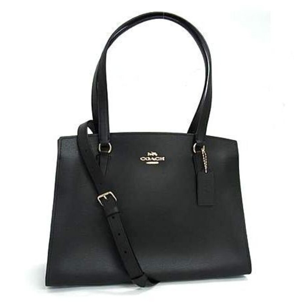 COACH Tatum Carryall Handbag C4078 Black Leather Women's Shoulder Bag Tote